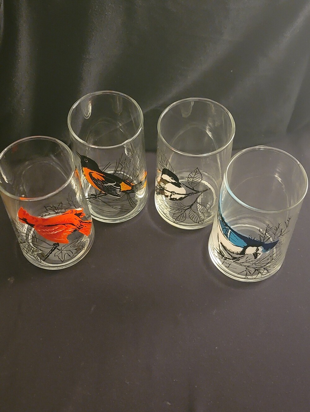 1960s Anchor Hocking Woodland Singbird Highball Set